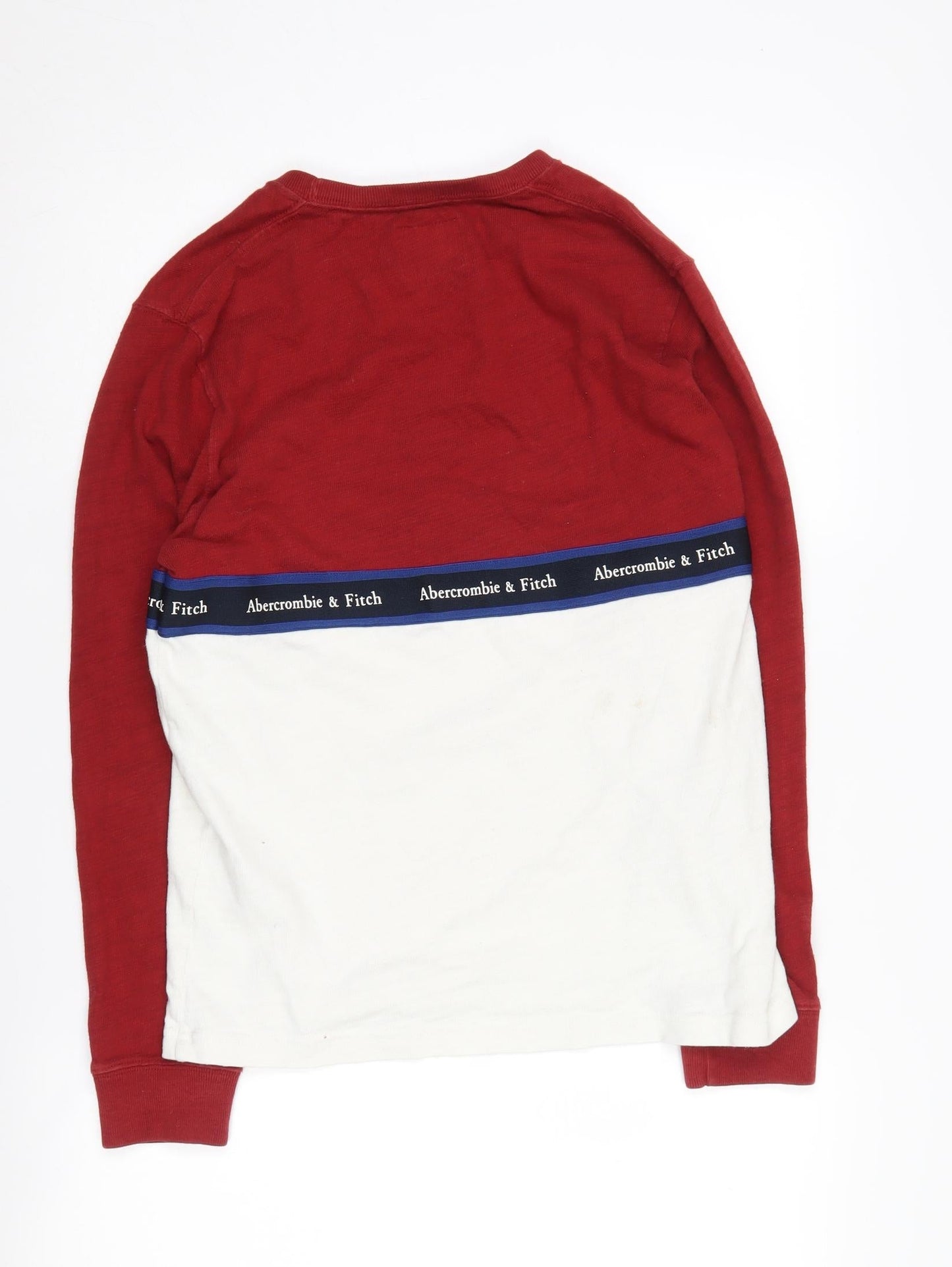 Abercrombie & Fitch Men's S Red White Pullover Sweatshirt