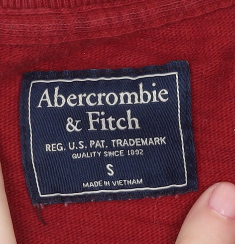 Abercrombie & Fitch Men's S Red White Pullover Sweatshirt