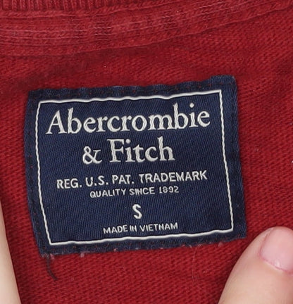 Abercrombie & Fitch Men's S Red White Pullover Sweatshirt