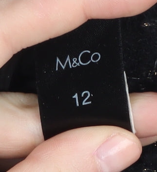 M&Co Women's Black Pencil Skirt, Size 12, Autumn Wear