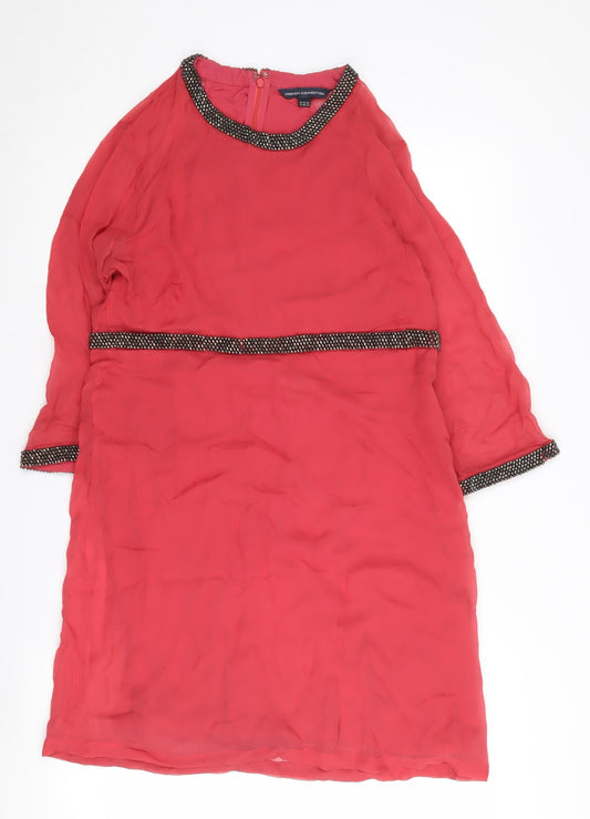 French Connection Women's Red Beaded Dress Size 12