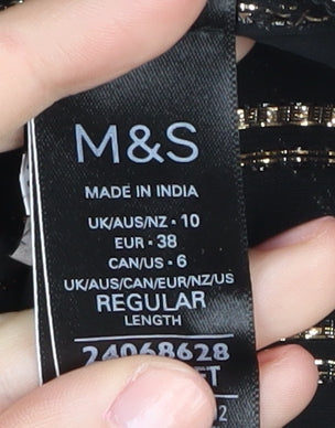 Womens UK Size 10 Marks and Spencer Black Basic Blouse