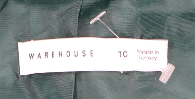 Warehouse Women's Green Blazer Size 10 Double-Breasted