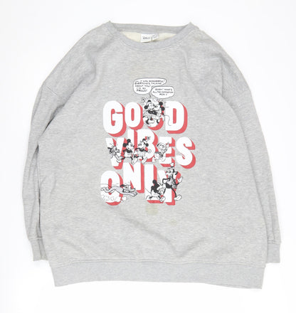 Womens UK Size M Disney Grey Pullover Sweatshirt