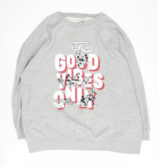 Womens UK Size M Disney Grey Pullover Sweatshirt