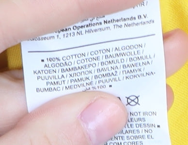 Jordan Men's Yellow Logo T-Shirt, Size S, Cotton, Graphic Print