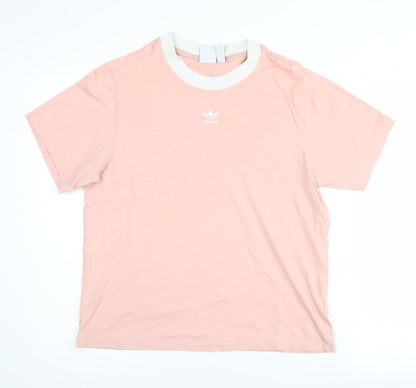 Womens UK Size 8 adidas Pink Ringer T-Shirt