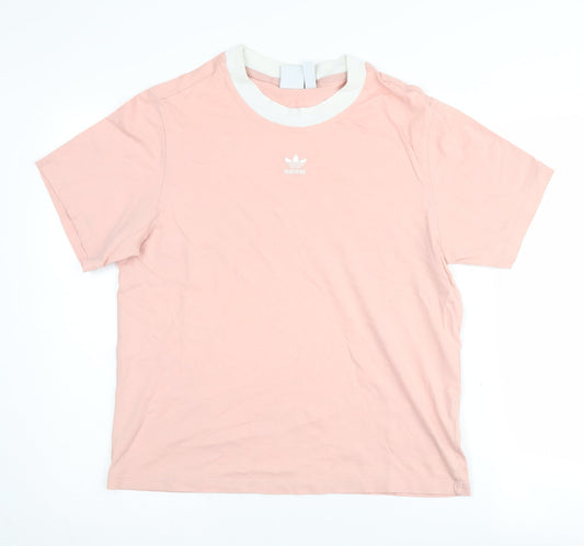 Womens UK Size 8 adidas Pink Ringer T-Shirt
