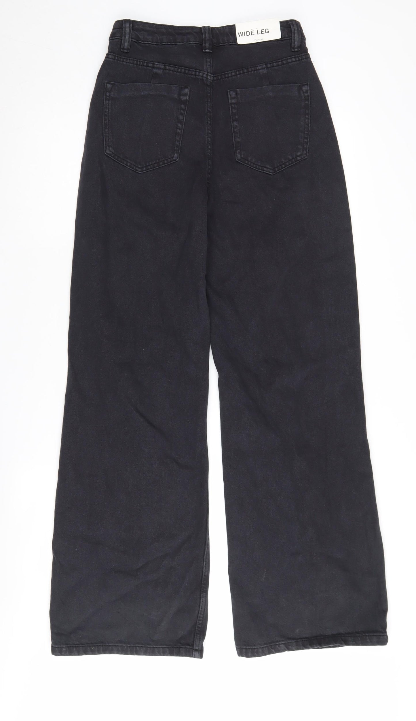 Bershka Women's Black Wide-Leg Jeans, Size 10