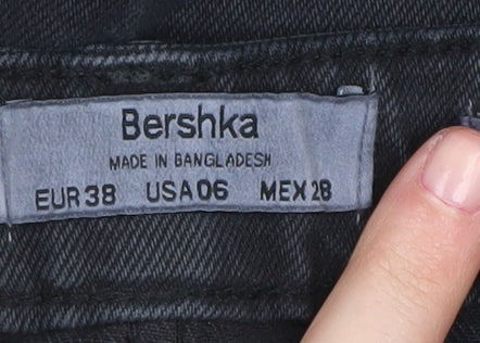 Bershka Women's Black Wide-Leg Jeans, Size 10
