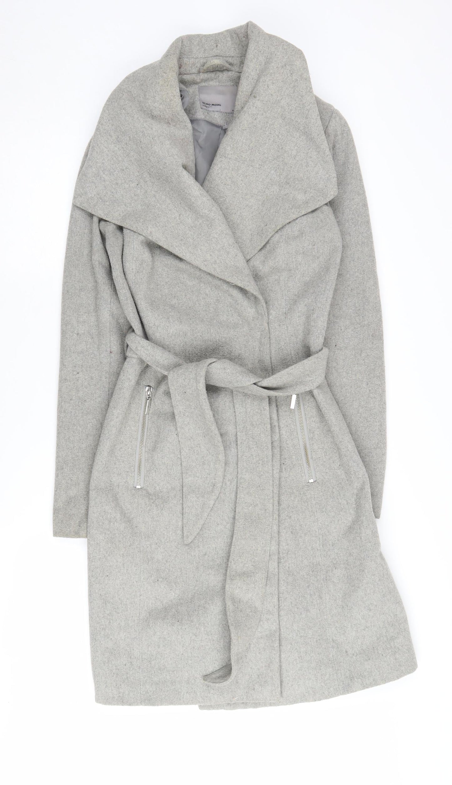 Womens UK Size M VERO MODA Grey Overcoat