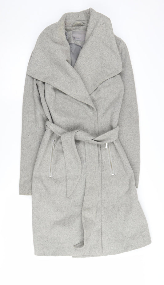 Womens UK Size M VERO MODA Grey Overcoat