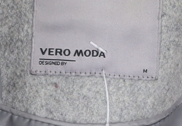 Womens UK Size M VERO MODA Grey Overcoat