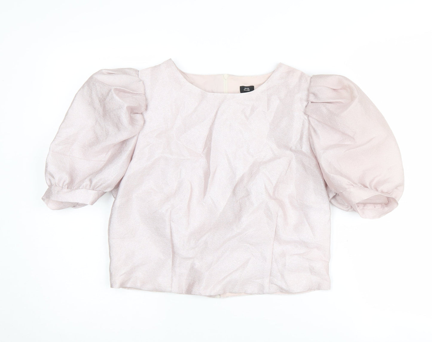 Womens UK Size 14 River Island Silver 80s Blouse