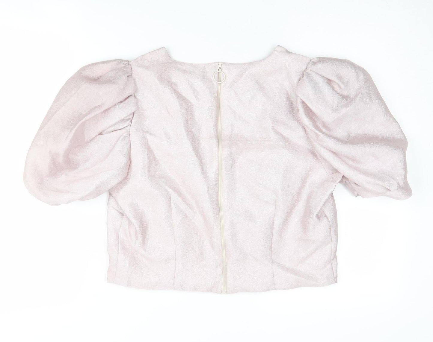 Womens UK Size 14 River Island Silver 80s Blouse