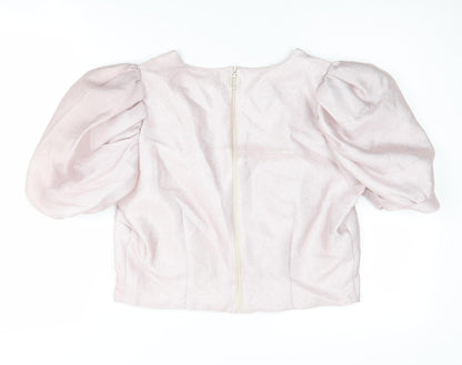 Womens UK Size 14 River Island Silver 80s Blouse