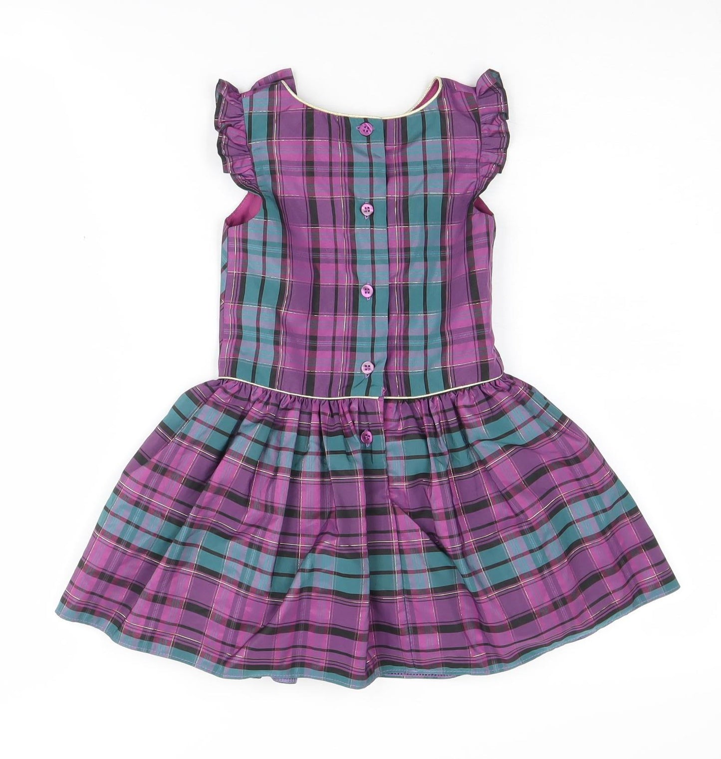 Mini Club Girls Purple Plaid Dress 2 Years Party