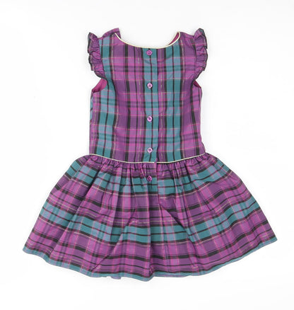 Mini Club Girls Purple Plaid Dress 2 Years Party