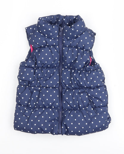 babyGap Girls Blue Polka Dot Puffer Jacket 2 Years