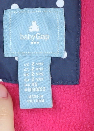 babyGap Girls Blue Polka Dot Puffer Jacket 2 Years