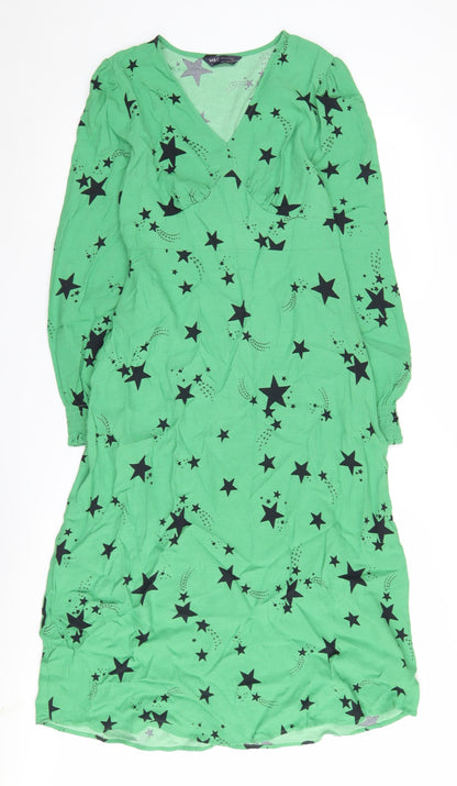 Marks and Spencer Women's Green Star Wrap Dress Size 8