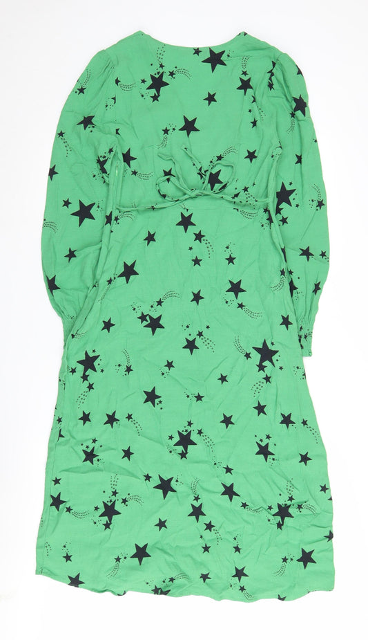 Marks and Spencer Women's Green Star Wrap Dress Size 8