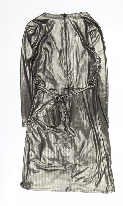 New Look Women's Gold Wrap Dress Size 8