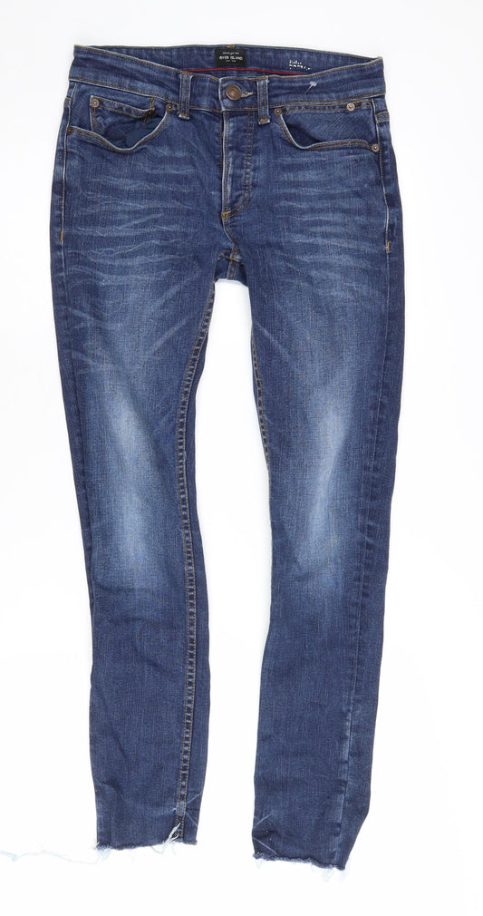 Mens UK Size 28 River Island Slim Fit Skinny Blue Jeans