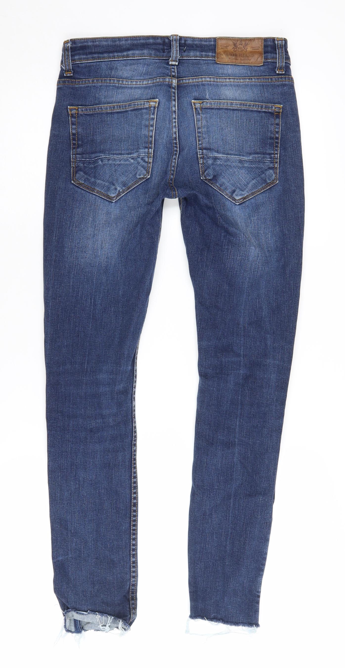 Mens UK Size 28 River Island Slim Fit Skinny Blue Jeans