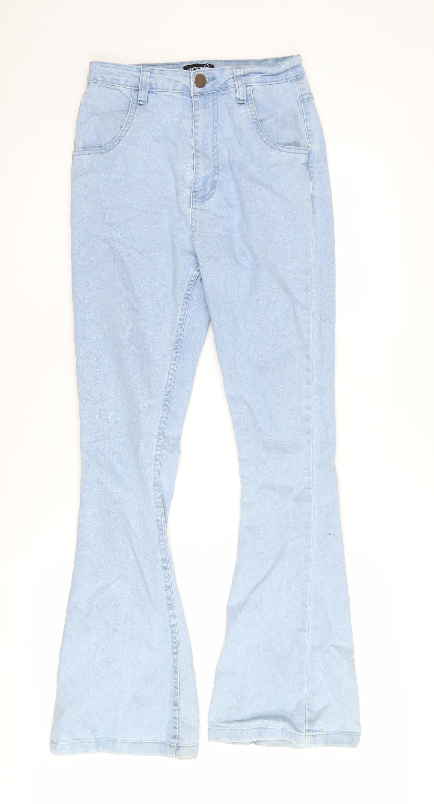 PrettyLittleThing Women's Blue Flared Denim Jeans Size 6