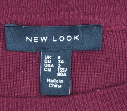 Womens UK Size 6 New Look Red Pullover Jumper