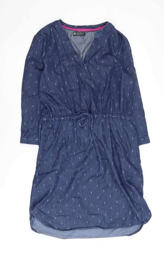 Avenue Women’s Blue Denim Shirt Dress Size 8