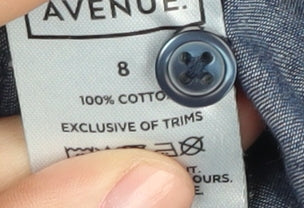 Avenue Women’s Blue Denim Shirt Dress Size 8