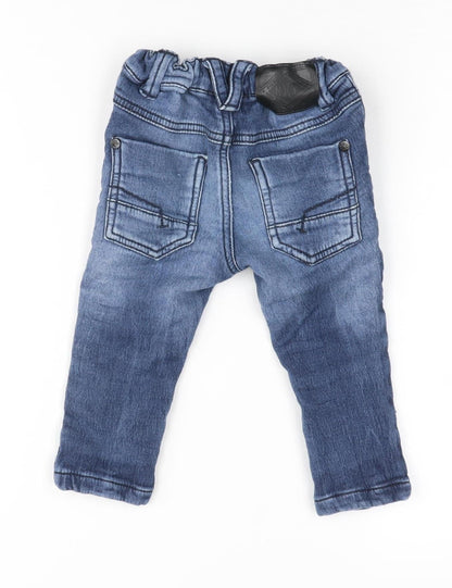 Next Unisex Blue Denim Jogger Jeans, 9-12 Months, Casual Style