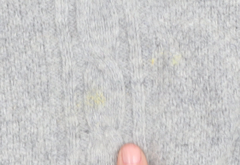 Crew Clothing Co. Men's Grey XL Cable-Knit Full Zip Jumper