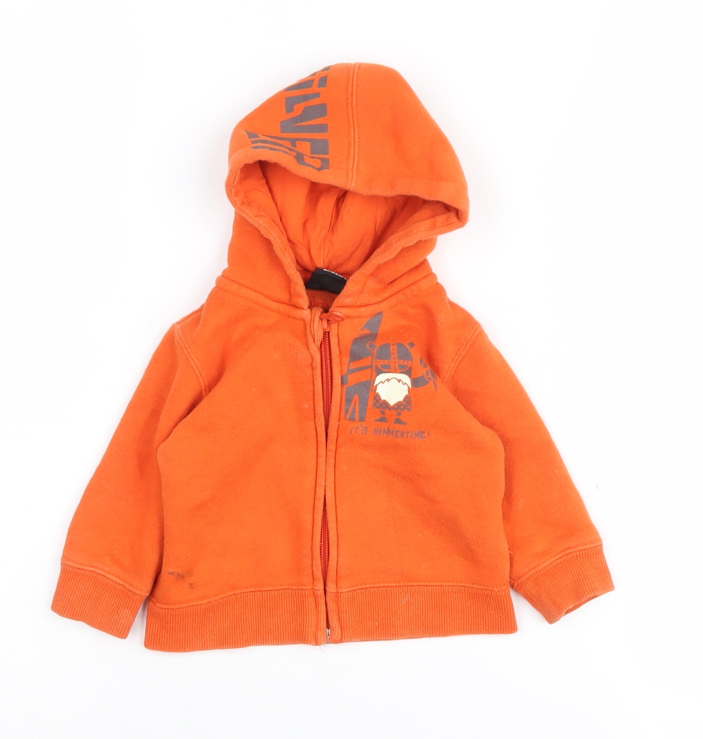 Quiksilver Boys Orange Full Zip Hoodie - Size 6-7 Years