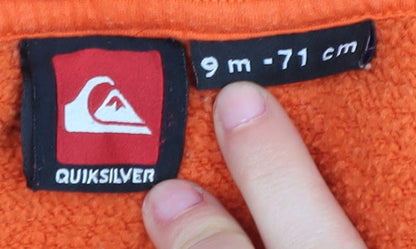 Quiksilver Boys Orange Full Zip Hoodie - Size 6-7 Years