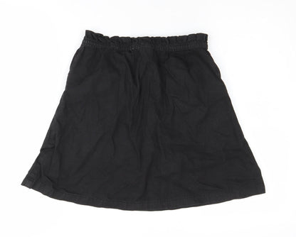 Next Girls Black A-Line Skirt 12 Years Cotton