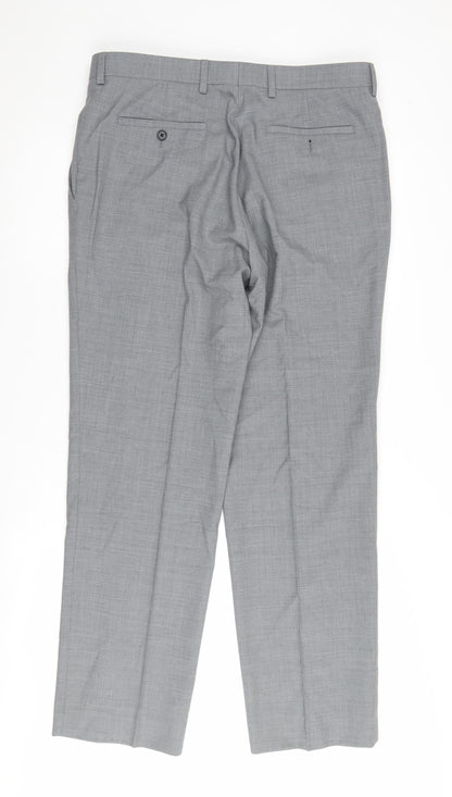 Austin Reed Men's Grey Dress Pants 34S Wool Lined Formal