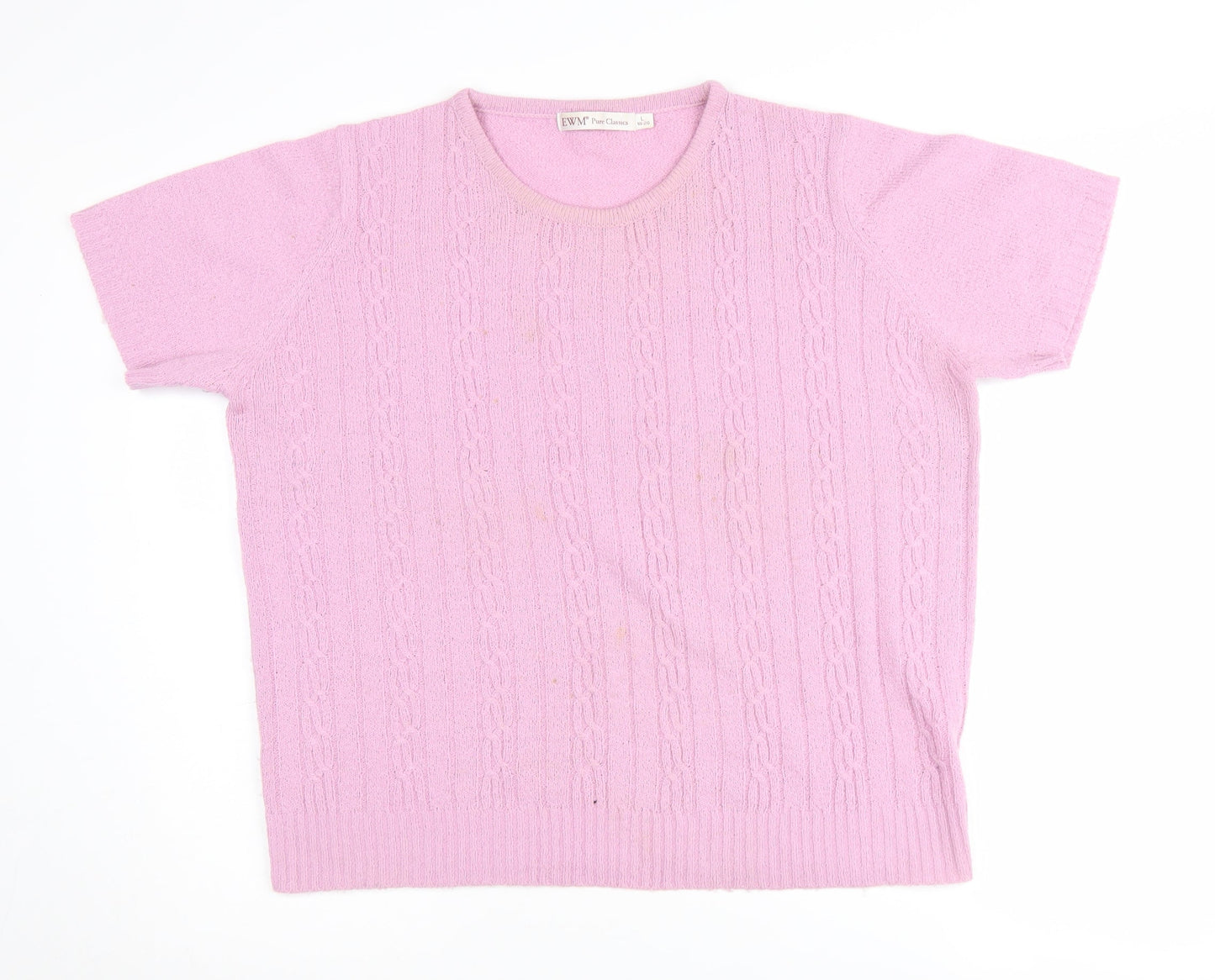 Womens UK Size L EWM Pure Classics Pink Pullover Jumper