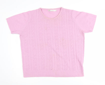 Womens UK Size L EWM Pure Classics Pink Pullover Jumper
