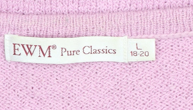 Womens UK Size L EWM Pure Classics Pink Pullover Jumper