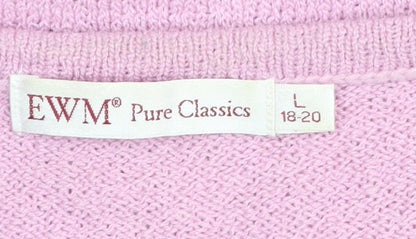 Womens UK Size L EWM Pure Classics Pink Pullover Jumper