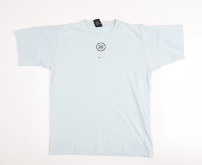Nike Men's Medium Blue T-Shirt - Short Sleeve, Logo Accent