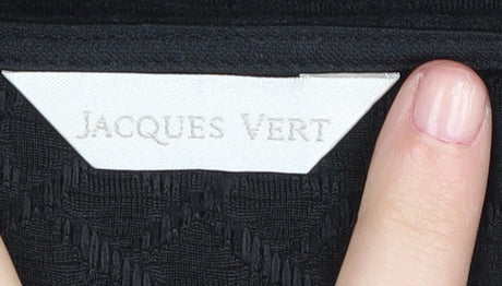 Jacques Vert Women's Black Short Sleeve V-Neck Top