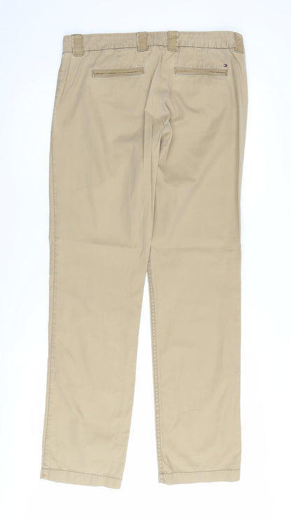 Womens UK Size 8 Tommy Hilfiger Regular Fit Chino Beige Trousers