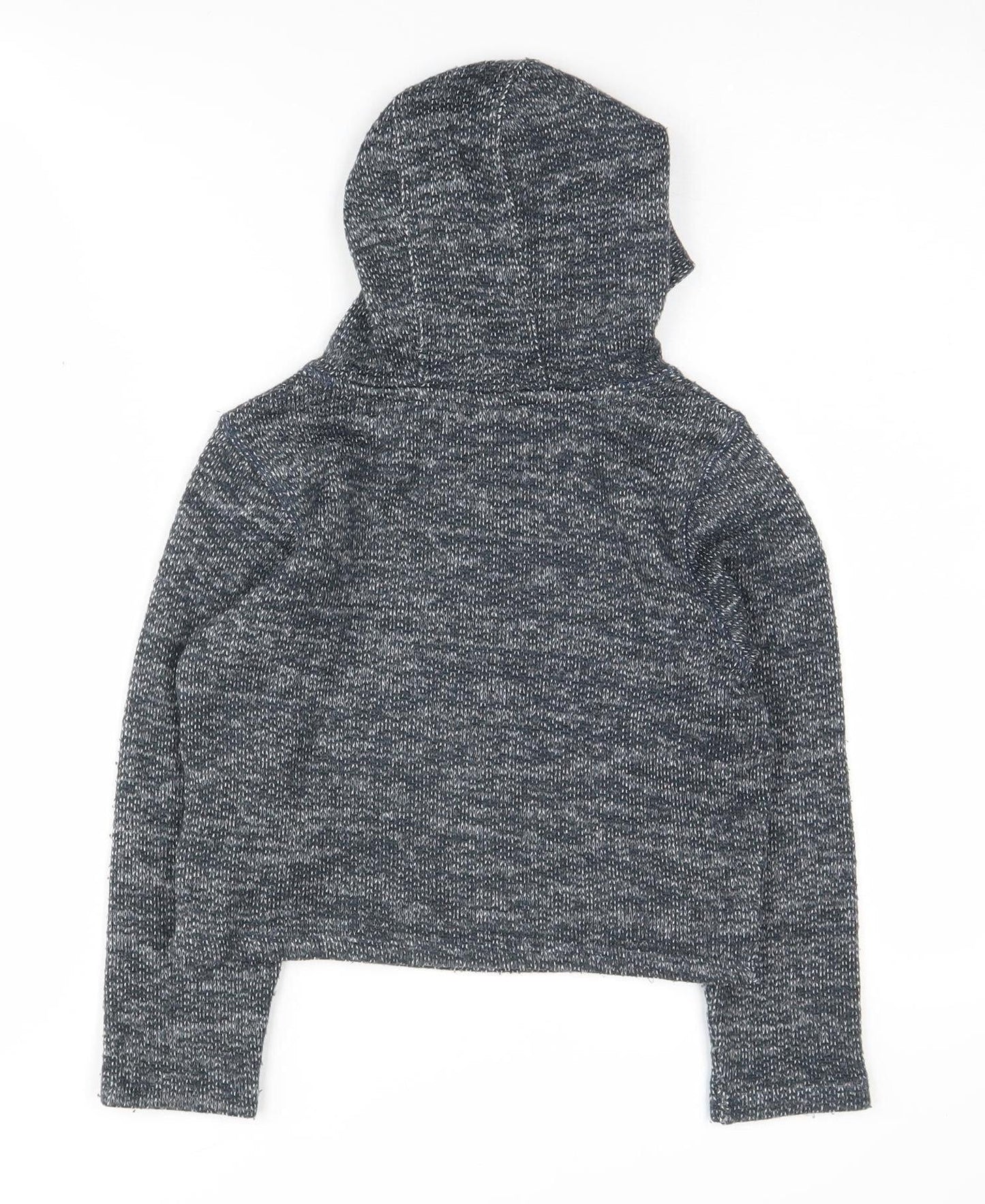 s.Oliver Girls Grey Knit Pullover Hoodie XS Long Sleeve