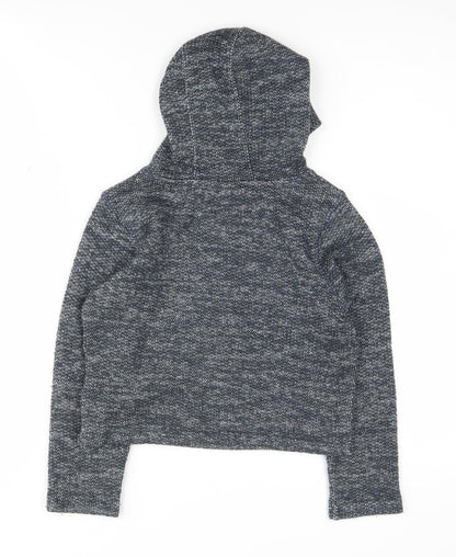 s.Oliver Girls Grey Knit Pullover Hoodie XS Long Sleeve