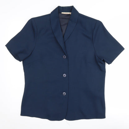 Honor Millburn Women's Blue Button-Up Blouse, Size 14, Polyester