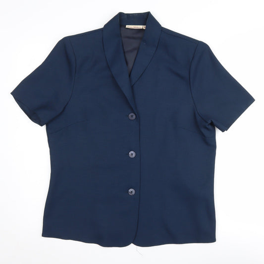 Honor Millburn Women's Blue Button-Up Blouse, Size 14, Polyester